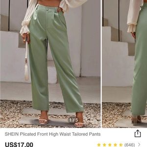 Green work slacks